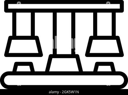 Manufacturing machine icon outline vector. Factory equipment. Conveyor industry Stock Vector