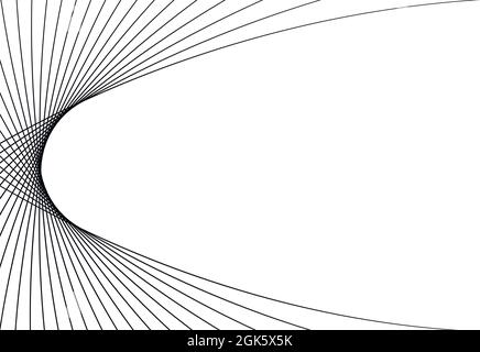 Abstract black diagonal striped background. Vector curved slanting, oblique lines texture Stock Vector