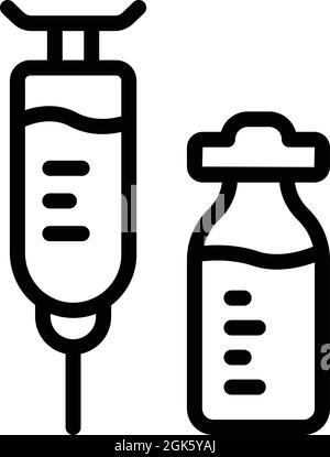 Syringe ampoule icon outline vector. Vaccine drug. Medical bottle Stock Vector