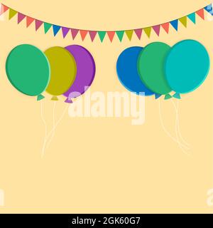 balloons Colorful birthday or party assemble decoration vector illustration Stock Vector