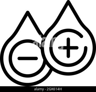 Blood group icon outline vector. Plasma type. Compatibility test Stock Vector