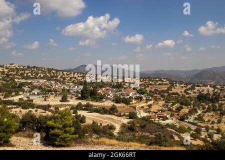 The scenery in the Troodos Mountains in Cyprus Stock Photo