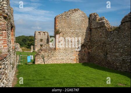 Extensive ruins of Baconsthorpe Castle,a moated and fortified 15 century manor house,that are a testament to the rise and fall of a Norfolk family Stock Photo