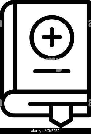 Doctor book icon outline vector. Medical notebook. Health notepad Stock Vector