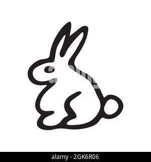 Doyle Rabbit Design Decorative hand drawn doodle rabbit illustration. Ornate white hare ...