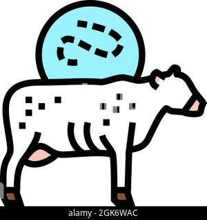 anthrax cow color icon vector illustration Stock Vector