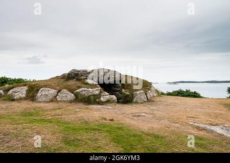 Innisidgen Upper Burial Chamber, St Mary's, Isles of Scilly Stock Photo