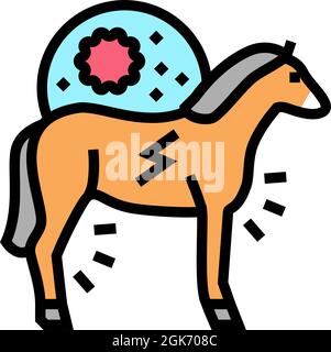 encephalitis horse color icon vector illustration Stock Vector