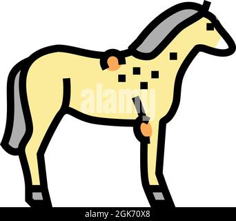 brucellosis horse color icon vector illustration Stock Vector