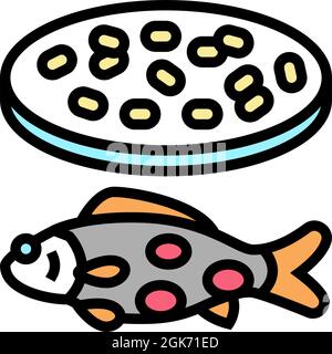 streptococcus iniae fish color icon vector illustration Stock Vector