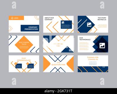 Creative Company Investment Pitch Decks Vector Template Design. Elegant and Modern Styling to convince any message. Colorful Design and appealing Stock Vector