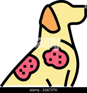 sarcoptic mange color icon vector illustration Stock Vector