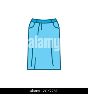 Straight skirt olor line icon. Pictogram for web page, mobile app, promo. UI UX GUI design element. Editable stroke. Stock Vector