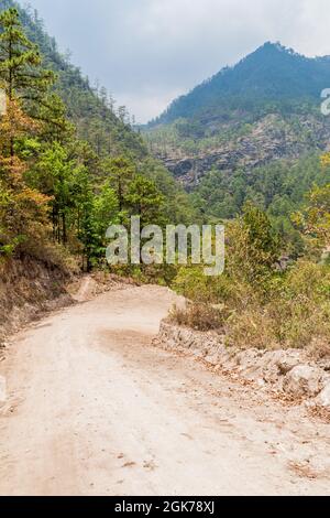 Rural road in Lempira department, Honduras Stock Photo