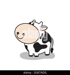 White cow cartoon character, vector illustration Stock Vector Image & Art -  Alamy