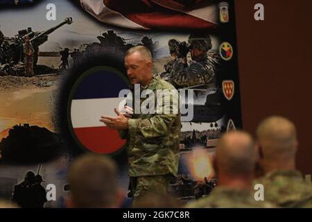 CSM Todd Sims gives a speech to the FORSCOM Retention teams at Cole Park Commons. We will prepare for our role in a future conflict by modernizing the force, fostering a culture of innovation, and demonstrating excellence. Stock Photo