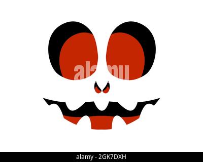 Scary face isolated on white background. Spooky halloween face with evil scary eyes. Design for posters, banners and promotional items. Vector illustr Stock Vector