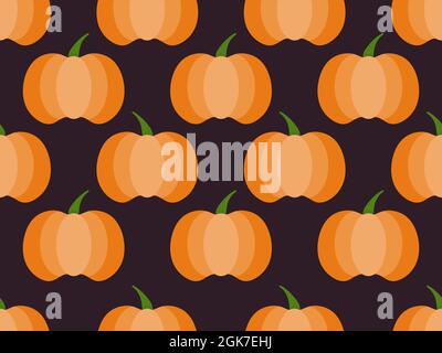 Pumpkins seamless pattern. Autumn background with pumpkins, beautiful design for Halloween and Thanksgiving. Design for wrapping paper, banners, poste Stock Vector