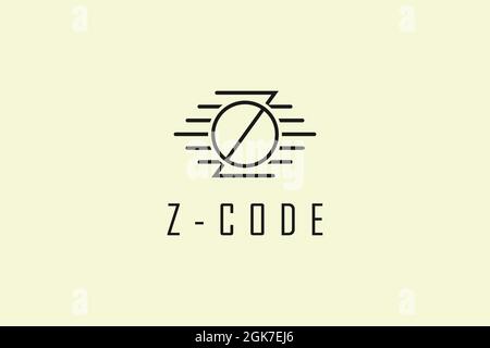 Creative letter Z and O .Fast Code icon illustration Template. Coding, Programmer, Developer icon illustration with flat style design. Stock Vector