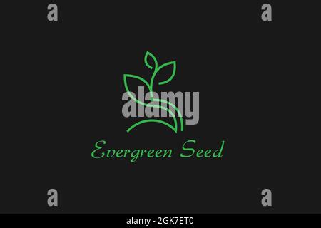 Vector templates of abstract green leaf logo designs. Nature,seeding,eco,bio,soil, growth logo design with minimal style Stock Vector