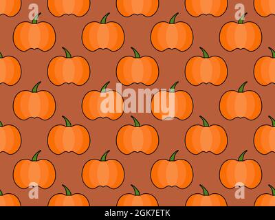Pumpkins seamless pattern. Autumn background with pumpkins, beautiful design for Halloween and Thanksgiving. Design for wrapping paper, banners, poste Stock Vector