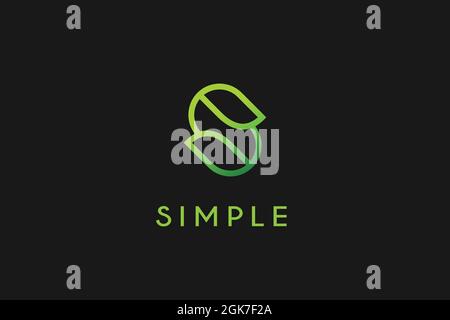 Vector logotype letter S templates ,abstract green leaf logo designs. Nature,seeding,eco,bio,soil, growth logo design with minimal style Stock Vector