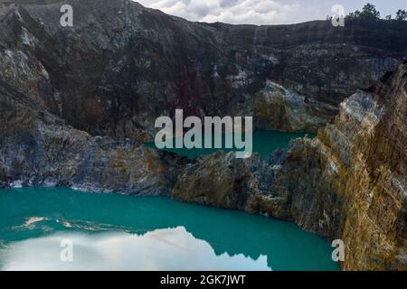 Kelimutu Crater Lakes at sunrise. Central Flores,  East Nusa Tenggare, Indonesia. Stock Photo