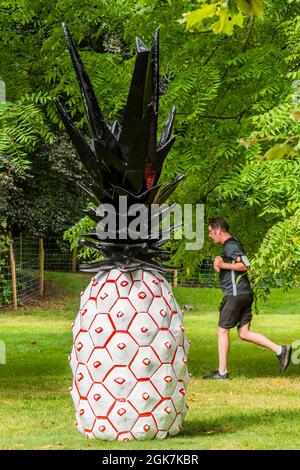 London, UK. 13th Sep, 2021. Rosie Wylie, Pienapple 2020 - Final preparations for Frieze Sculpture, one of the largest outdoor exhibitions in London, including work by international artists in Regent's Park from 14th September. Credit: Guy Bell/Alamy Live News Stock Photo