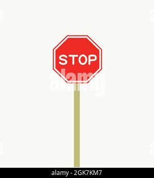 Stop Street Sign. Traffic signal vector illustration. Stock Vector
