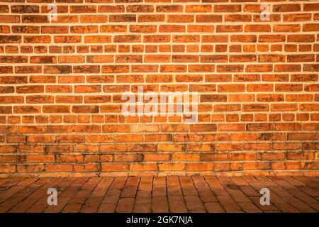 Grunge  image of Solid brick wall and floor for background Stock Photo