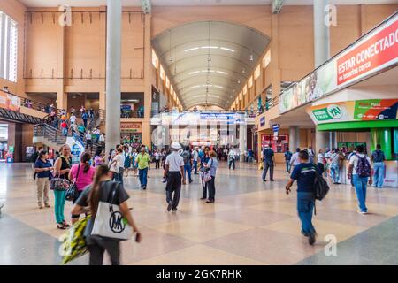 PANAMA CITY, PANAMA - MAY 30, 2016: Interior of Albrook Bus Terminal in Panama City. Stock Photo