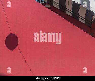 Detail exterior of a wall with shadows. Stock Photo