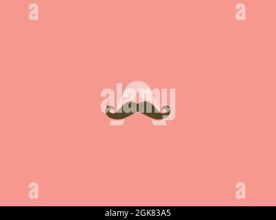 LETTER A LOGO DESIGN WITH MUSTACHE Stock Vector