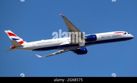 British Airways A350 G-XWBB departing from Heathrow. Stock Photo