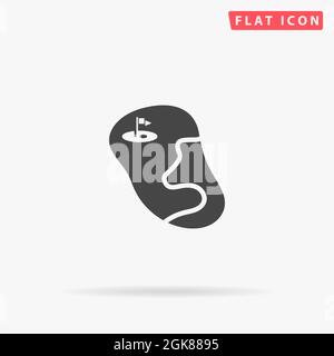 Golf Course, Field flat vector icon. Hand drawn style design illustrations. Stock Vector