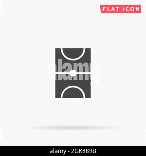 Basketball Court flat vector icon. Hand drawn style design illustrations. Stock Vector