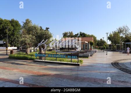 The city of Kemer, Antalya in Turkey in several city streets and parks in September 2021 Stock Photo