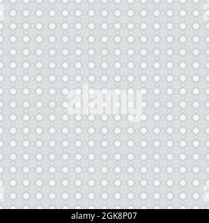 Simle seamless texture grid and circles in white and gray colors Stock Photo