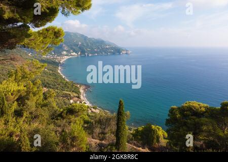 Amazing view to Agios Gordios beach in Corfu island, Greece Stock Photo