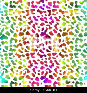 Seamless colored leopard print pattern Stock Photo