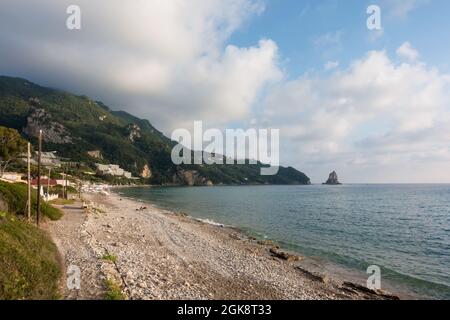 Amazing view to Agios Gordios beach in Corfu island, Greece Stock Photo