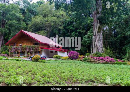 Alpine style house of Bajo Grande village near Baru volcano, Panama Stock Photo