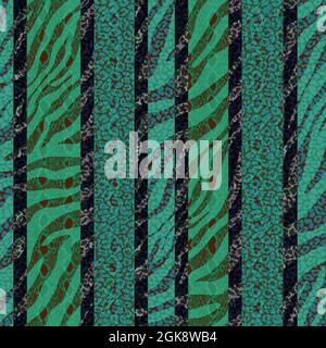 High Quality Colored Leopard, Snake and Zebra Skin Texture Pattern Stock Photo