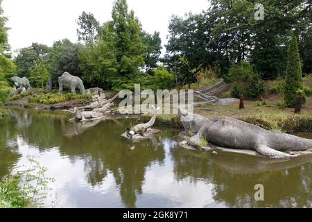 Cristal Palace, Dinosaurs Park, London, United Kingdom. Stock Photo