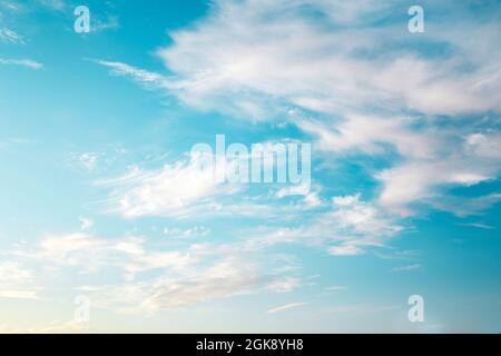 Bright blue sky with white clouds Stock Photo