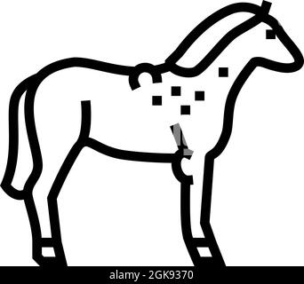 brucellosis horse line icon vector illustration Stock Vector