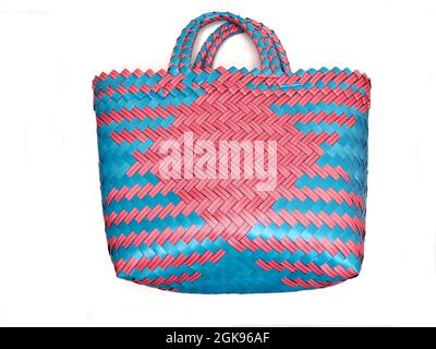 Picture of plastic shopping basket. Shoot on white isolated background Stock Photo