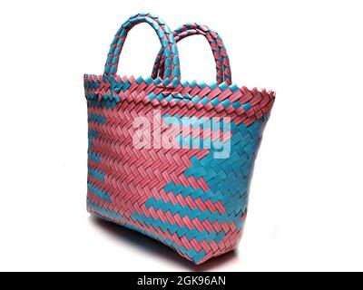 Picture of plastic shopping basket. Shoot on white isolated background Stock Photo