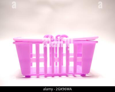 Picture of purple shopping cart. Shoot on white isolated background Stock Photo