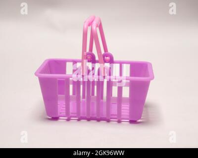 Picture of purple shopping cart. Shoot on white isolated background Stock Photo